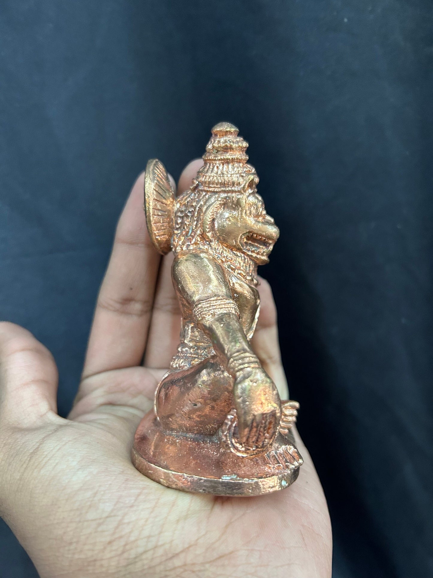 copper casted idol of Ramtek Kevala Narasimha, an ancient iconography of the narasimha god, yoga narasimha