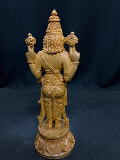 White Teak wooden made Srinivasa swamy