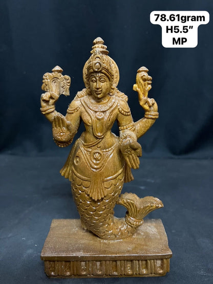 White teak wooden made Matsya moorthy