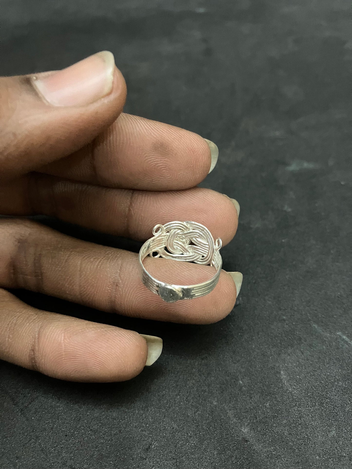 Handcrafted silver made Pavitra ring