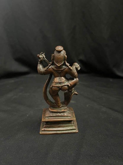 Vintage copper cast kalinga narthana krishna idol