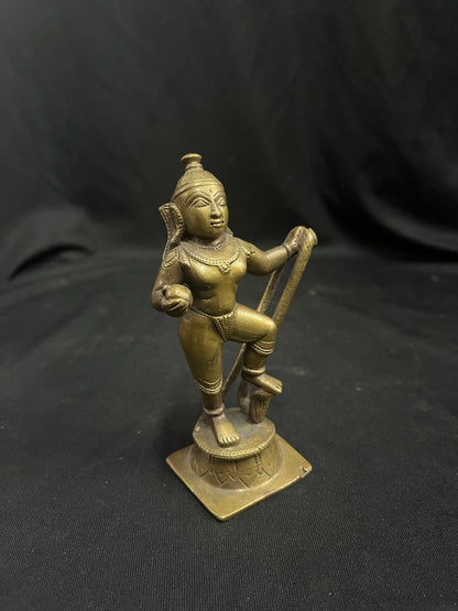 Vintage bronze cast kalinga narthana krishna from deccan