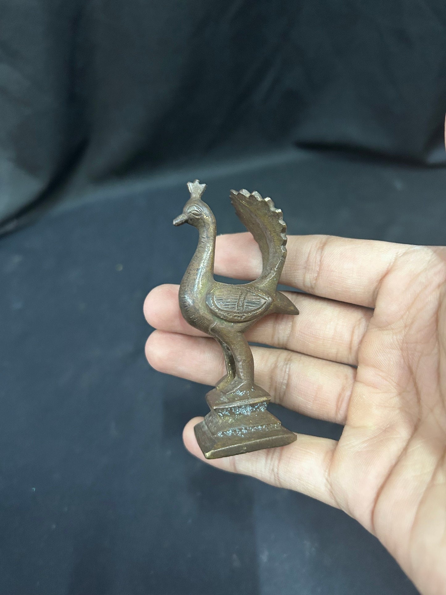 vintage bronze cast peacock