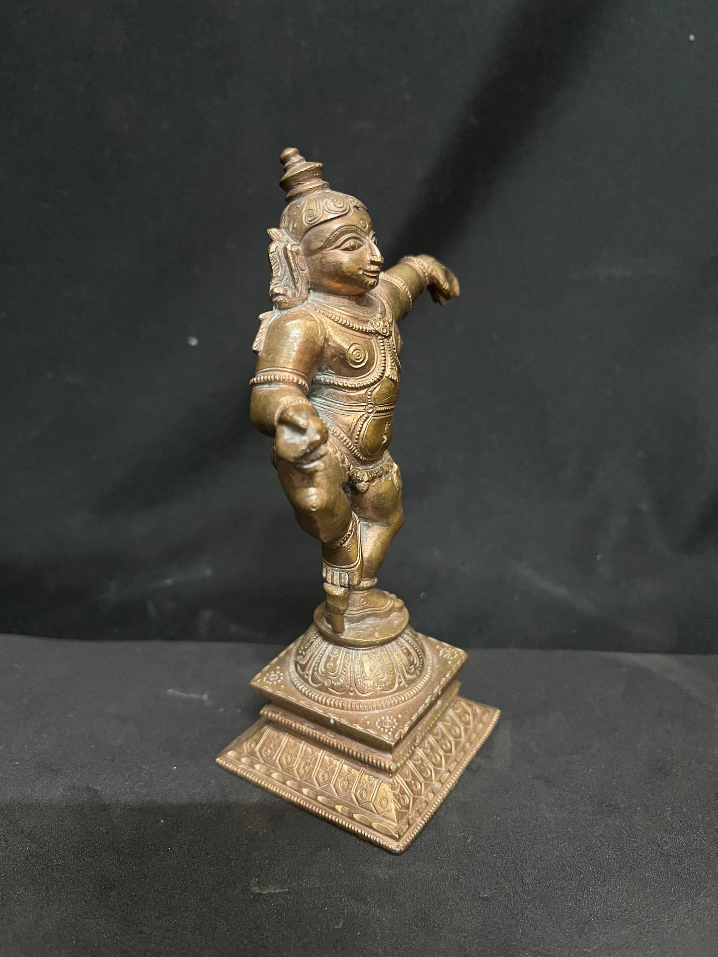 Vintage bronze cast Narthana Krishna idol