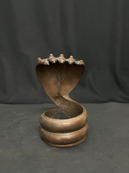 Vintage copper cast Naag peet, shaligrama peeta