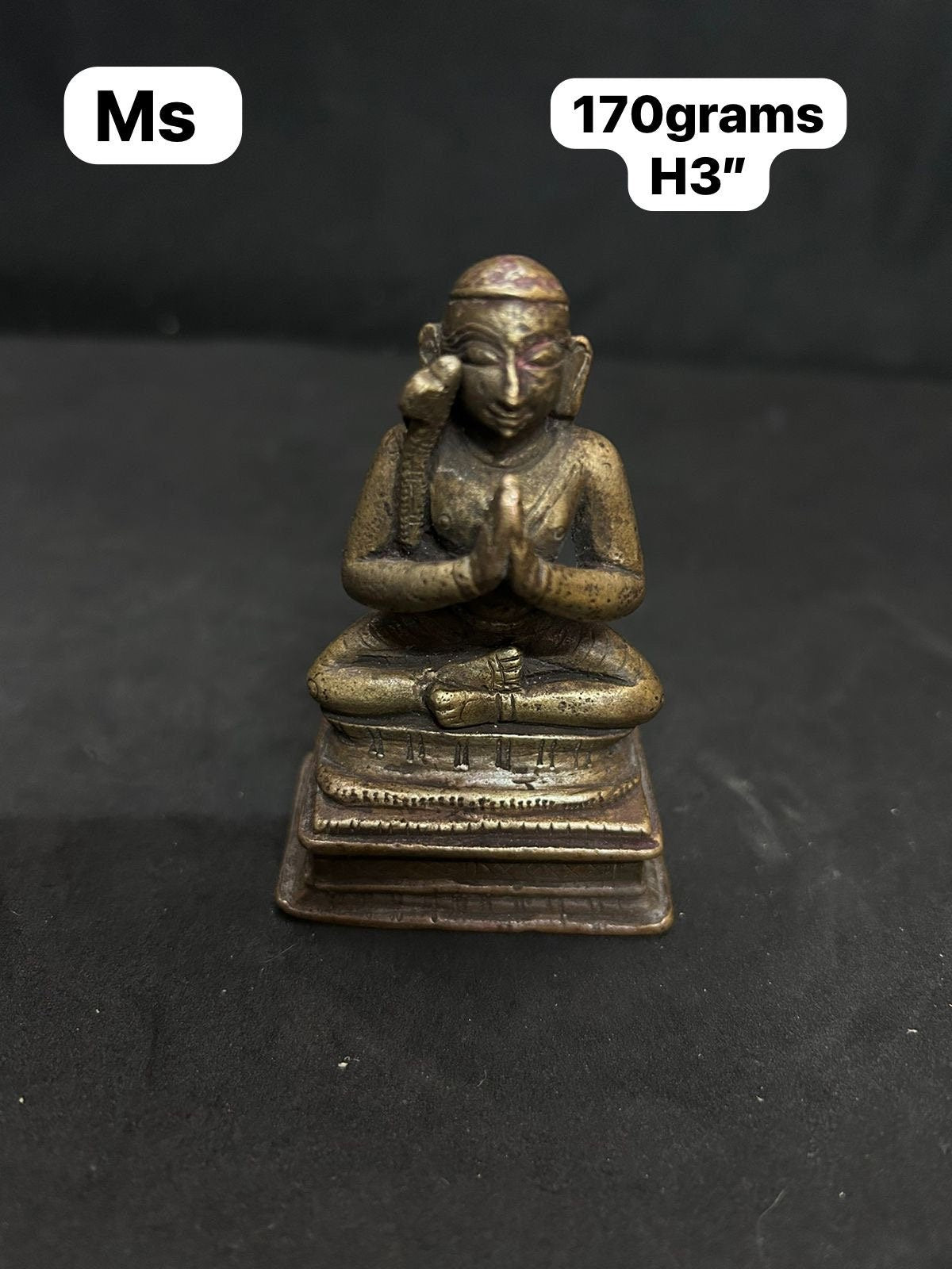 Vintage bronze idol of ramanujar idol