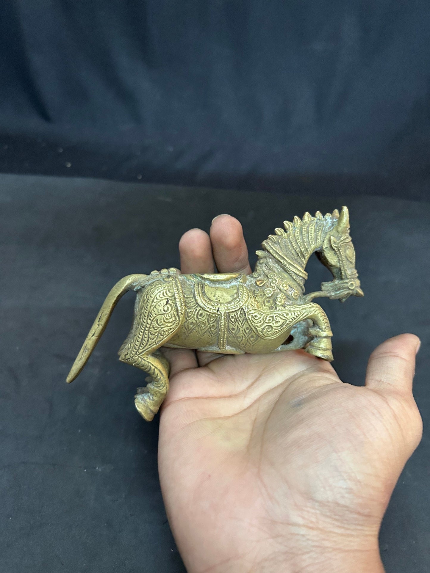 Vintage bronze cast Azgar horse vahanam,