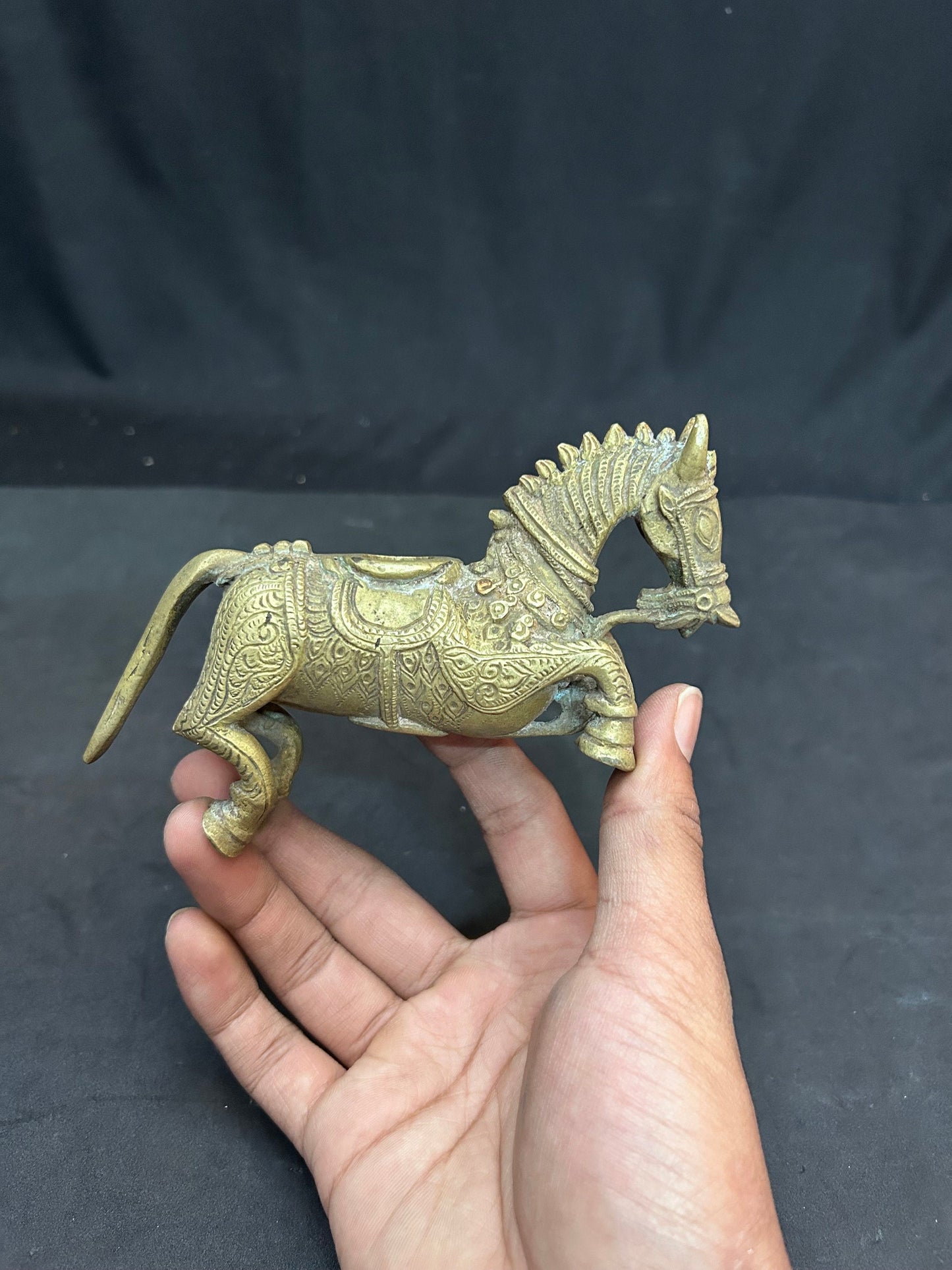 Vintage bronze cast Azgar horse vahanam,