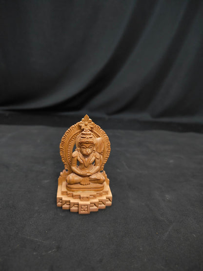 sandalwood made meditating hanuman idol