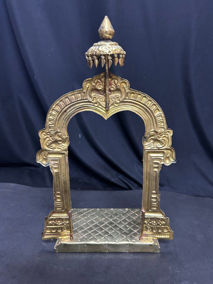 Prasiddh copper idol present brass sheet embossed venkataramana peeta prabhavali / tirupati peeta prabhavali