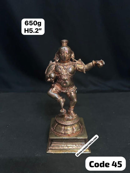 Copper idol of Narthana Krishna Vijayanagar style