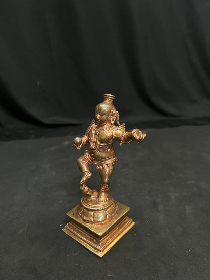 Copper idol of Narthana Krishna Vijayanagar style