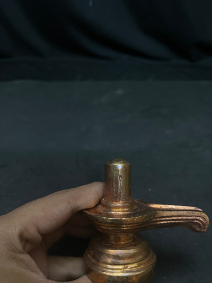 Copper idol of Sri Shiva swamy in a Linga swarupa with delicate ancient like carving