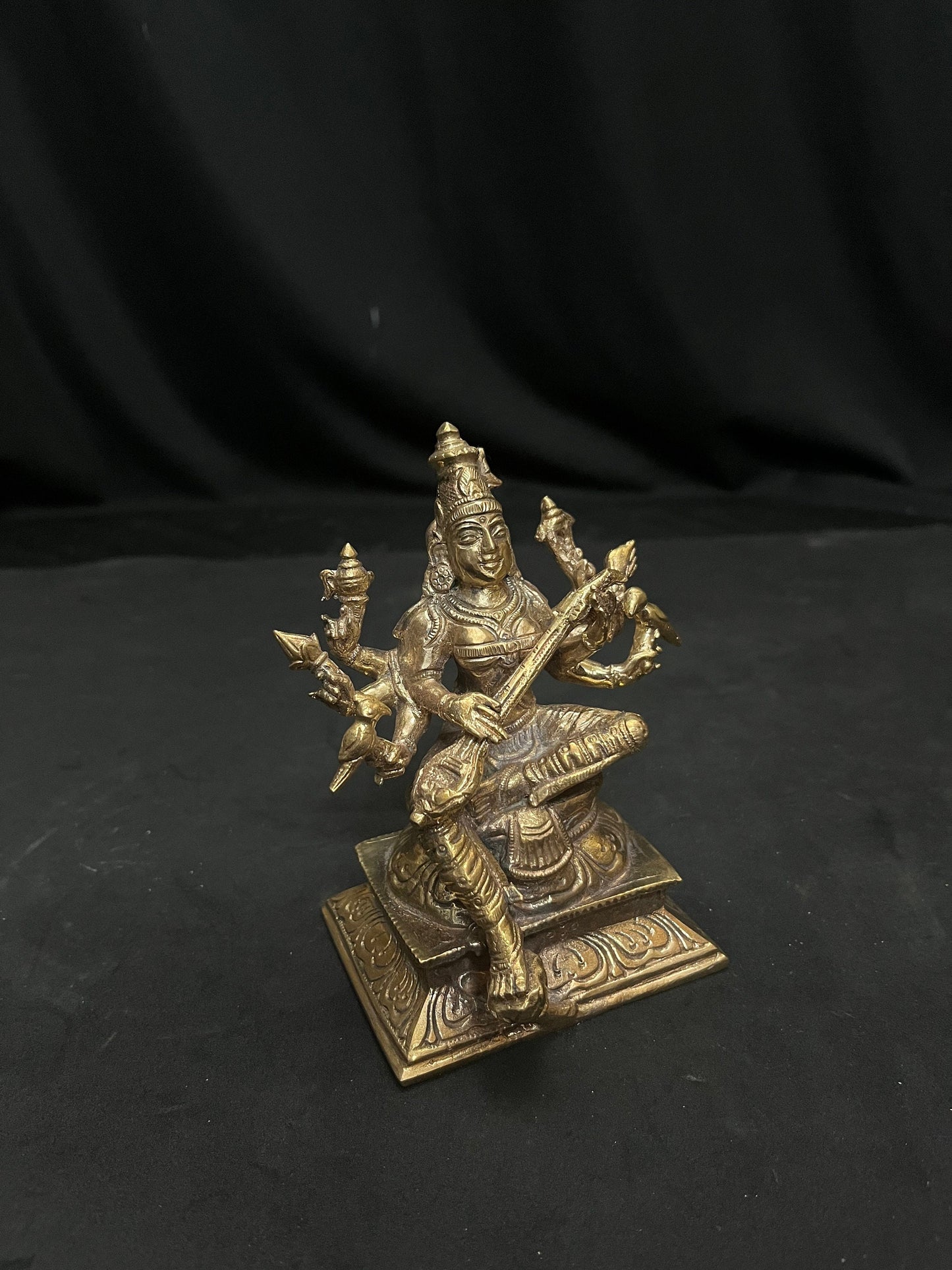 Bronze cast idol of Sri Rajashyamala, Raja Matangi ,Maha saraswati