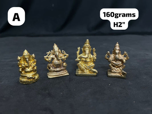 copper and panchaloha ganesh idols lot