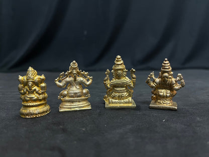 copper and panchaloha ganesh idols lot