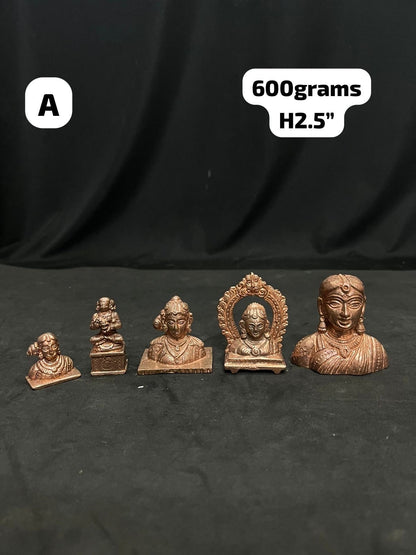 Copper and panchaloha Gowri idols lot