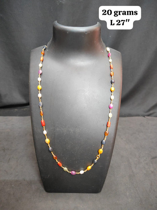 Silver made Navaratna chain