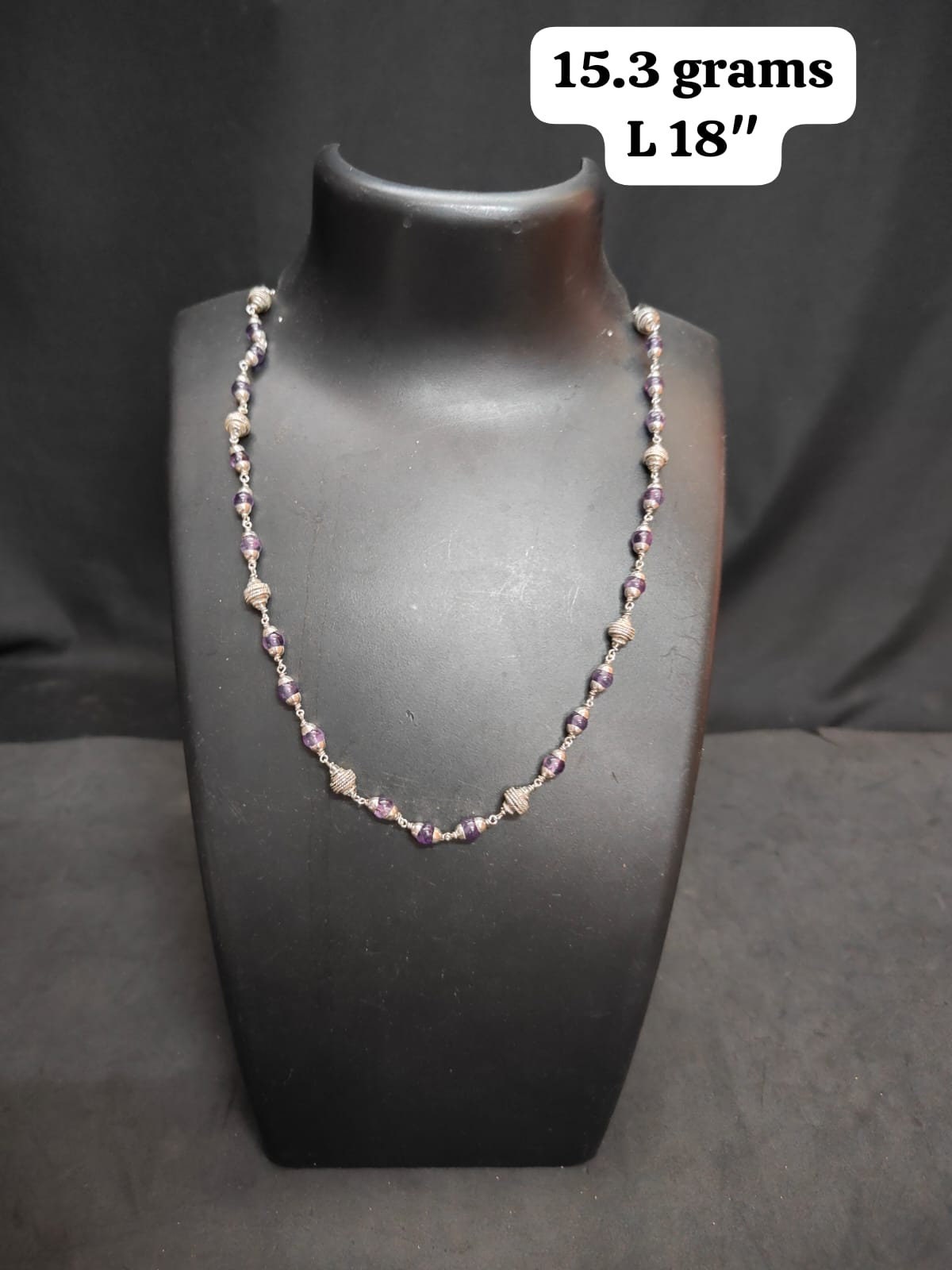 Vintage silver made Amethyst chain