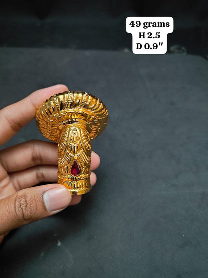 Copper made gold polished kiritam crown for idols