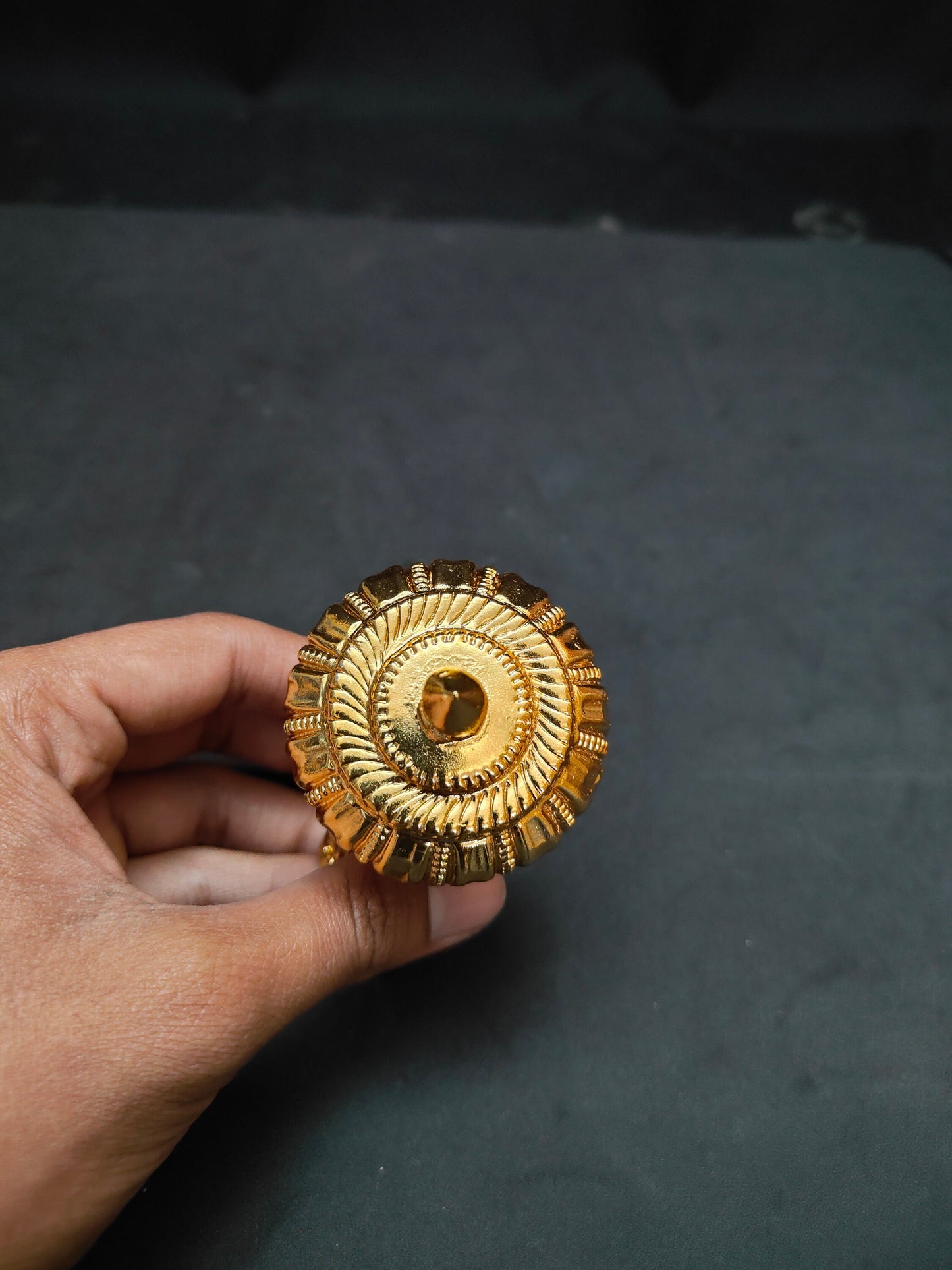 Copper made gold polished kiritam crown for idols