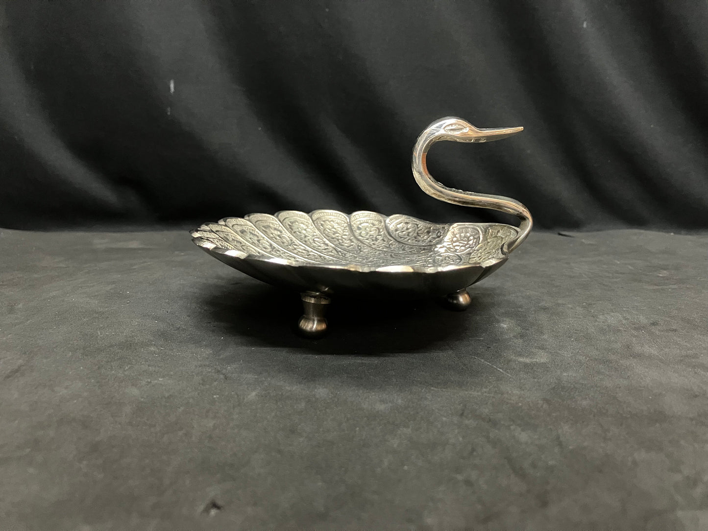 Vintage peacock shaped flower bowl for pooja room