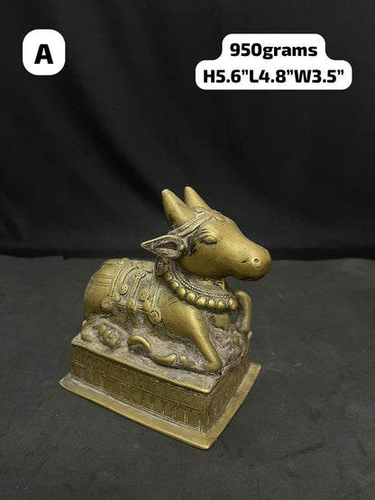 Vintage bronze cast Nandi , the shiva beloved devotee