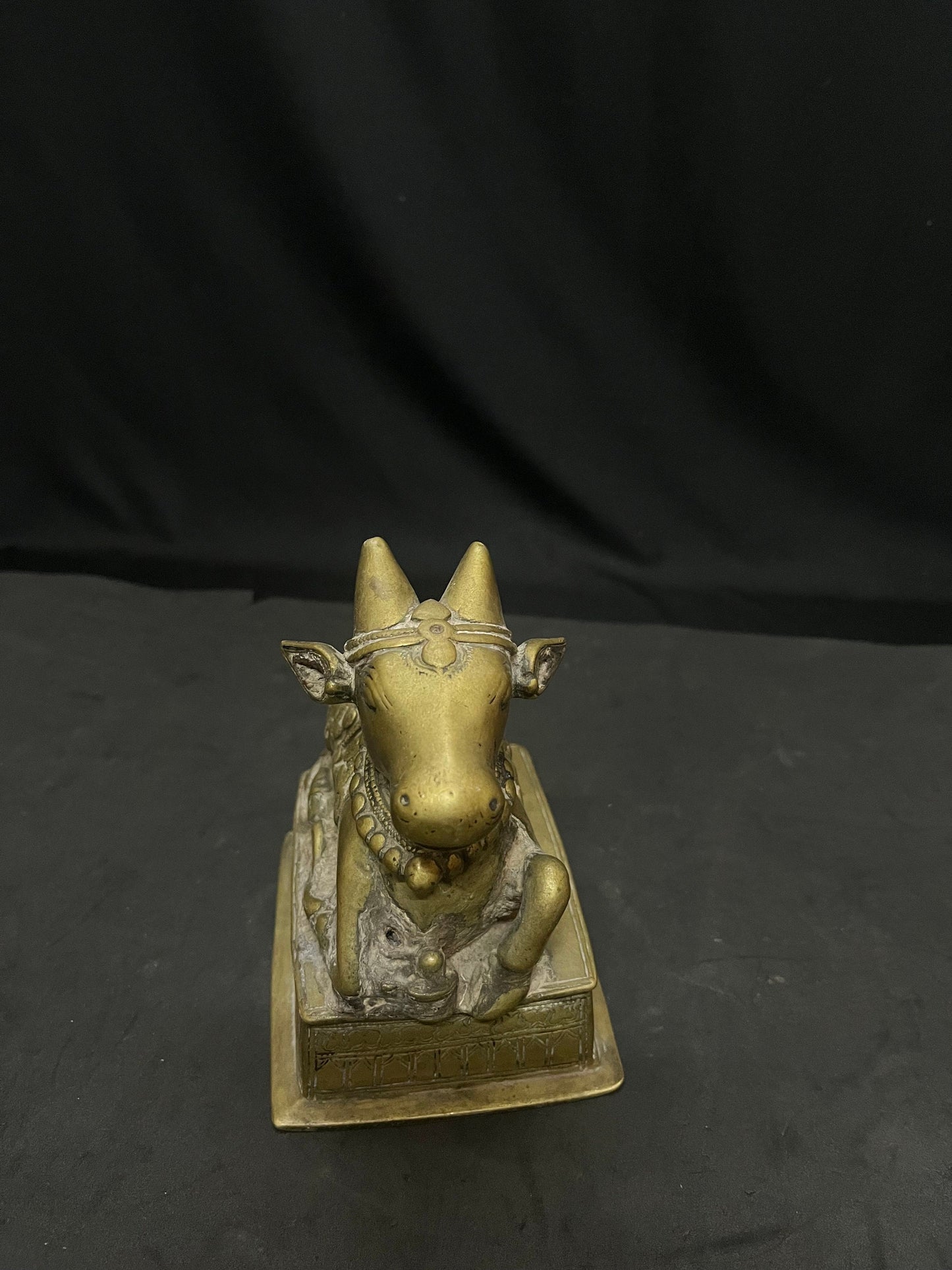 Vintage bronze cast Nandi , the shiva beloved devotee