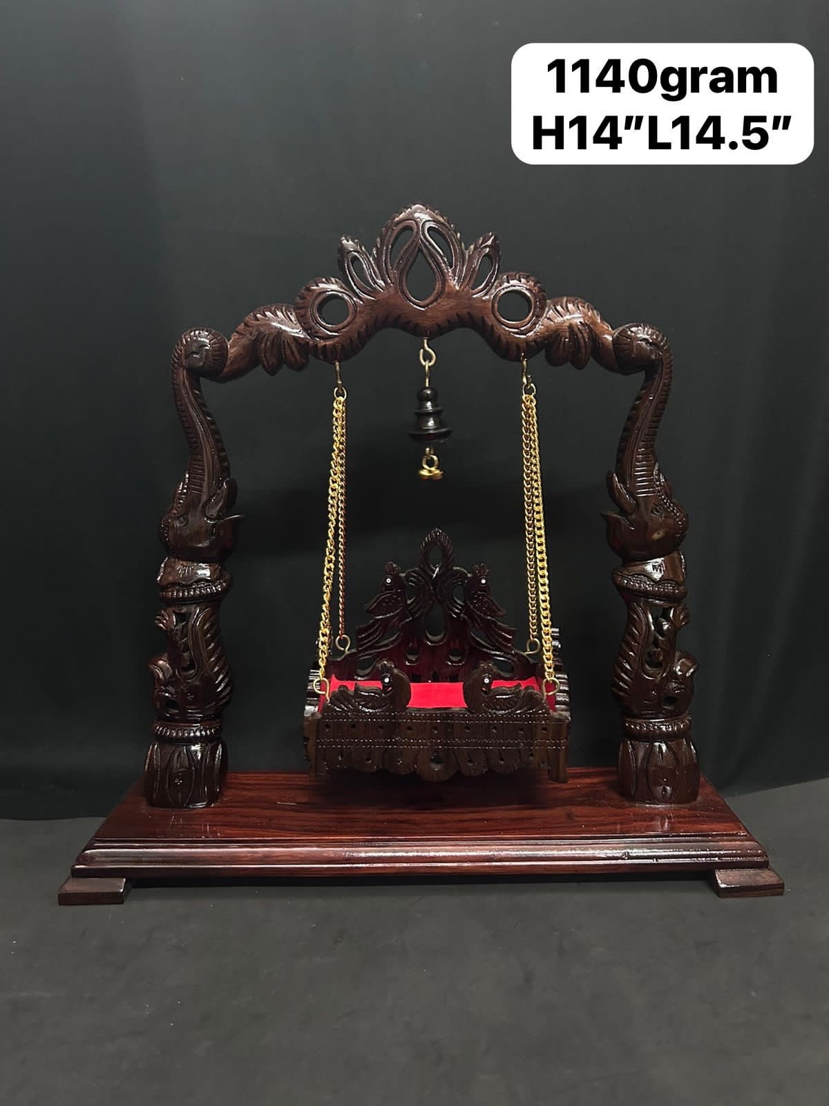 Prasiddh copper idol present Rosewood handcrafted Swing for decorating idols , Rosewood jhoola