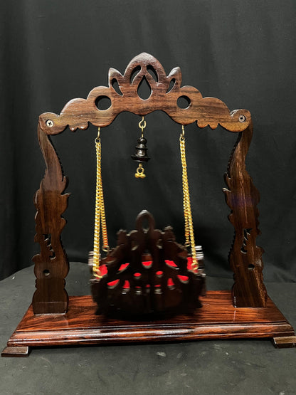 Prasiddh copper idol present Rosewood handcrafted Swing for decorating idols , Rosewood jhoola