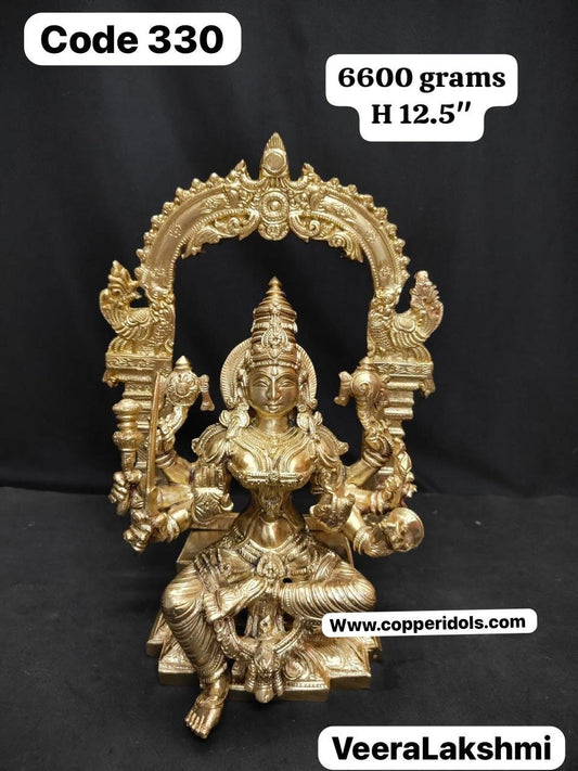 Prasiddh copper idol present Panchaloha idol of Dhairya Lakshmi , Veera Lakshmi , Vijaya Durga