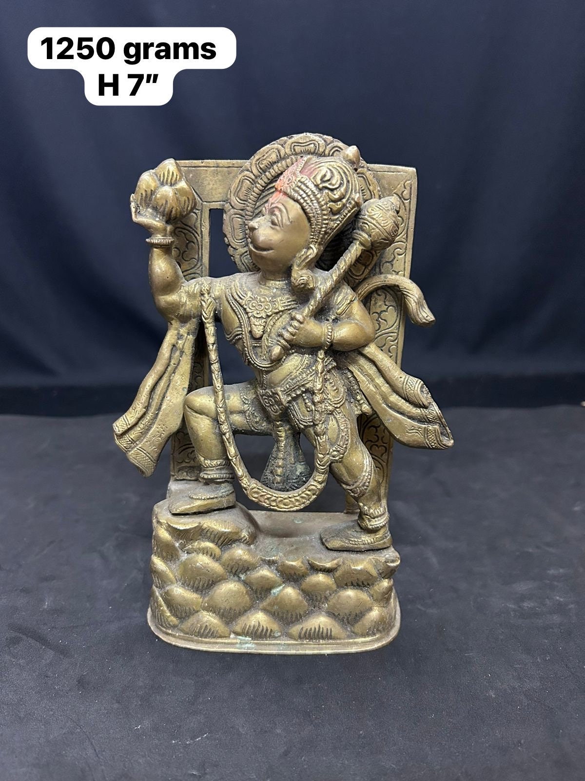 Vintage brass cast Hanuman idol