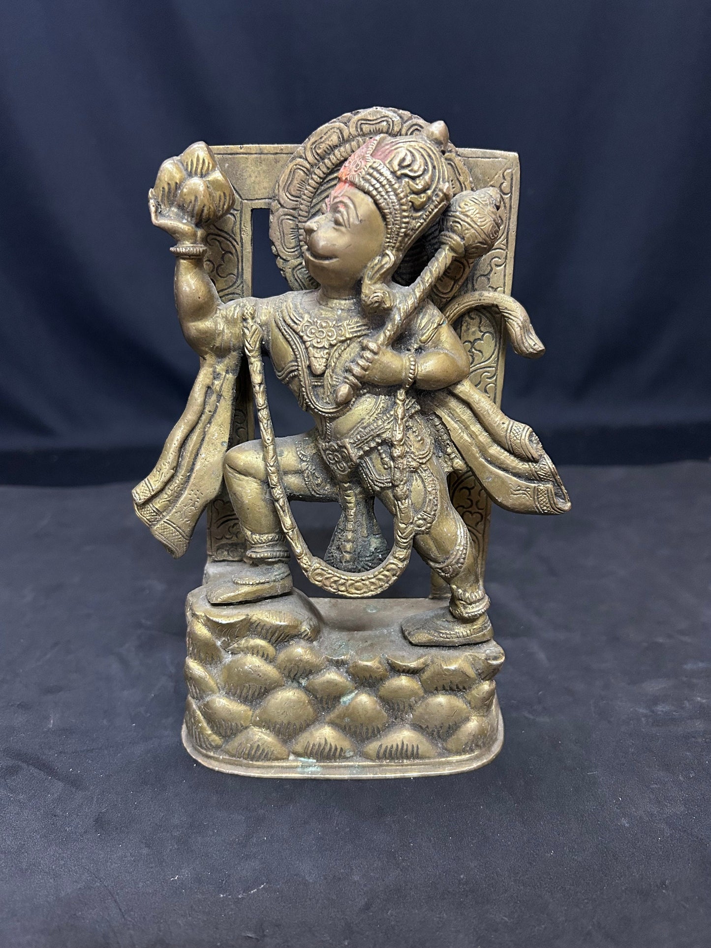 Vintage brass cast Hanuman idol