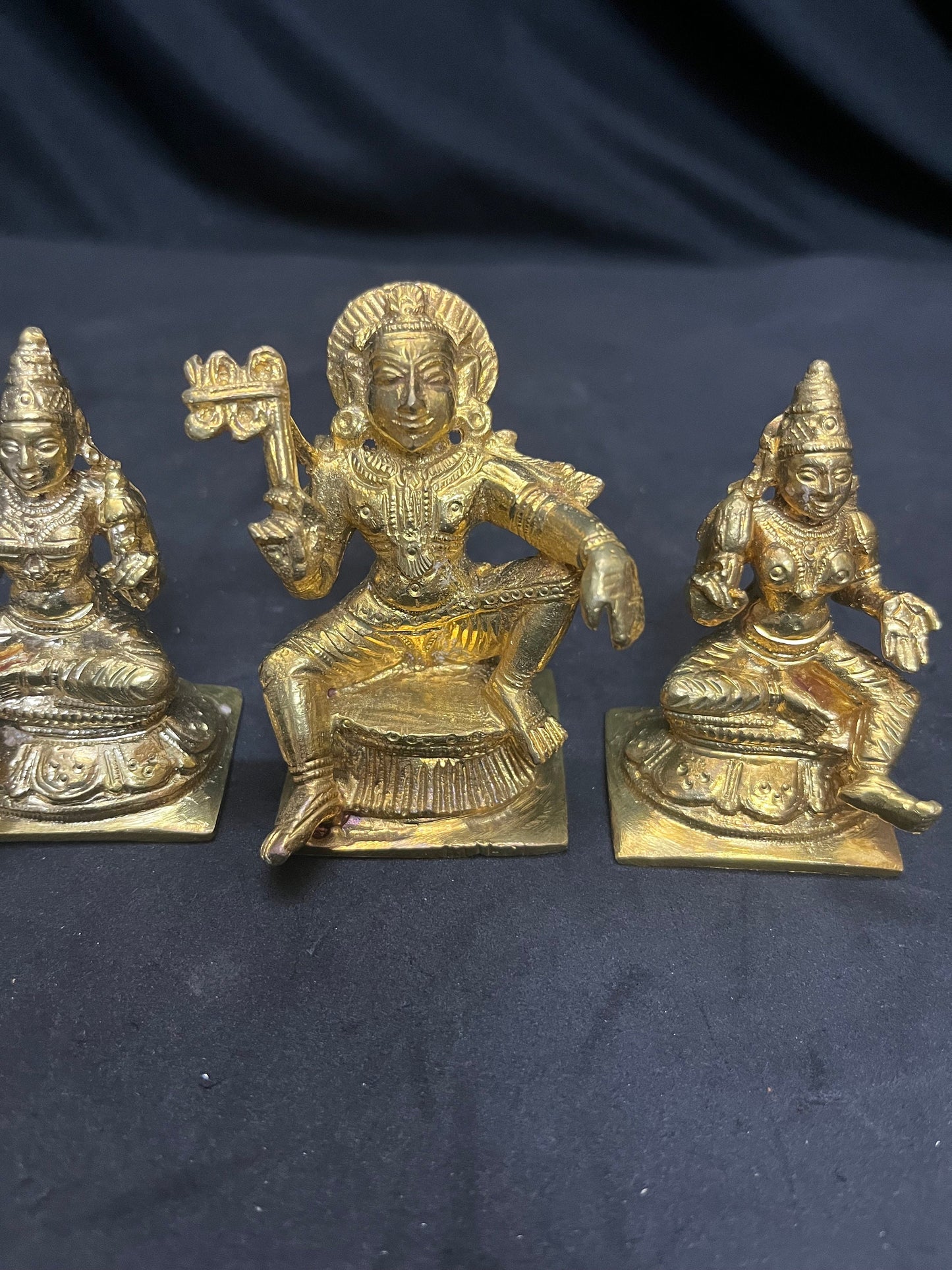 Panchaloha idols of Swamy Aiyyanar Iyyanar with his consorts