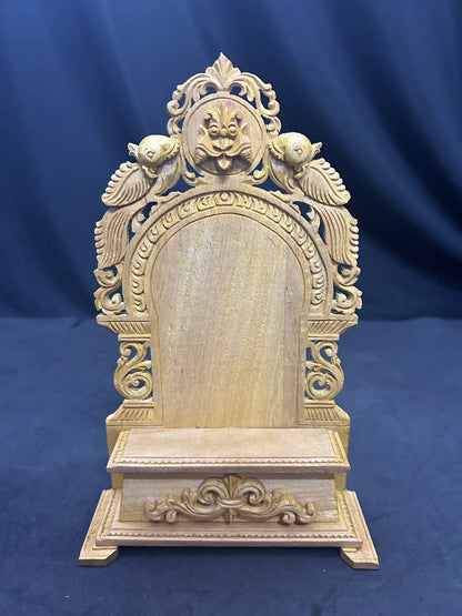 White teak made pooja mantap altar