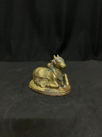 Vintage bronze cast Nandi idol