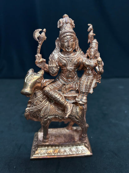 Copper casted Vrushabharoodha shiva parvati , pradosha moorthy