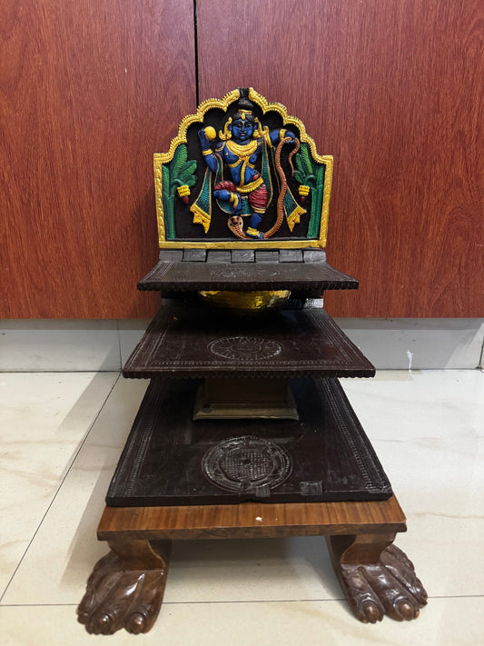 Vintage wooden three step peeta for keeping idols , kalinganarthana peeta