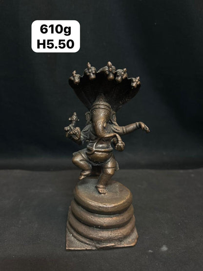 Copper made Narthana Ganesha idol