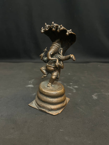 Copper made Narthana Ganesha idol