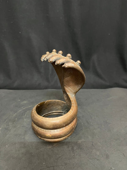 Vintage copper cast Naag peet, shaligrama peeta