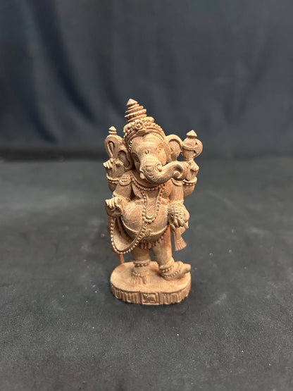 Sandalwood made Standing ganesha idol