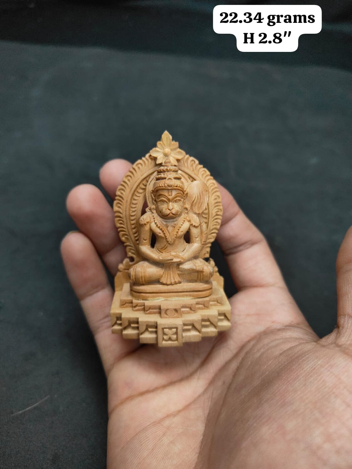 sandalwood made meditating hanuman idol