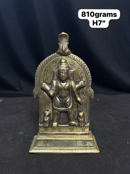 Vintage bronze cast Veerabhadra plate