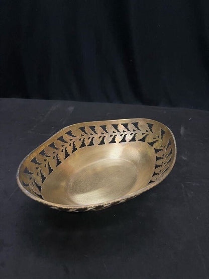 Vintage brass made flower bowl, jali cut design