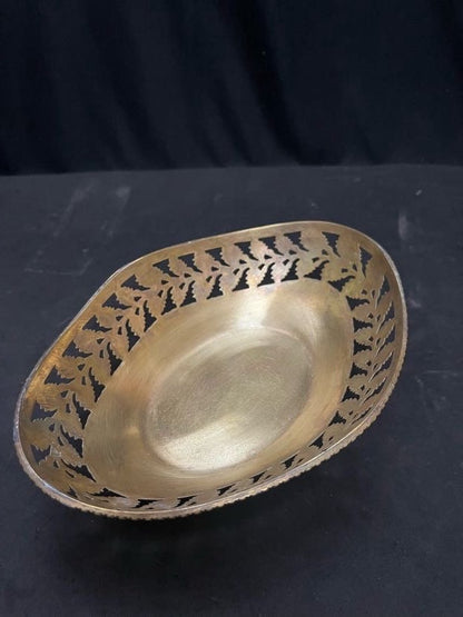 Vintage brass made flower bowl, jali cut design