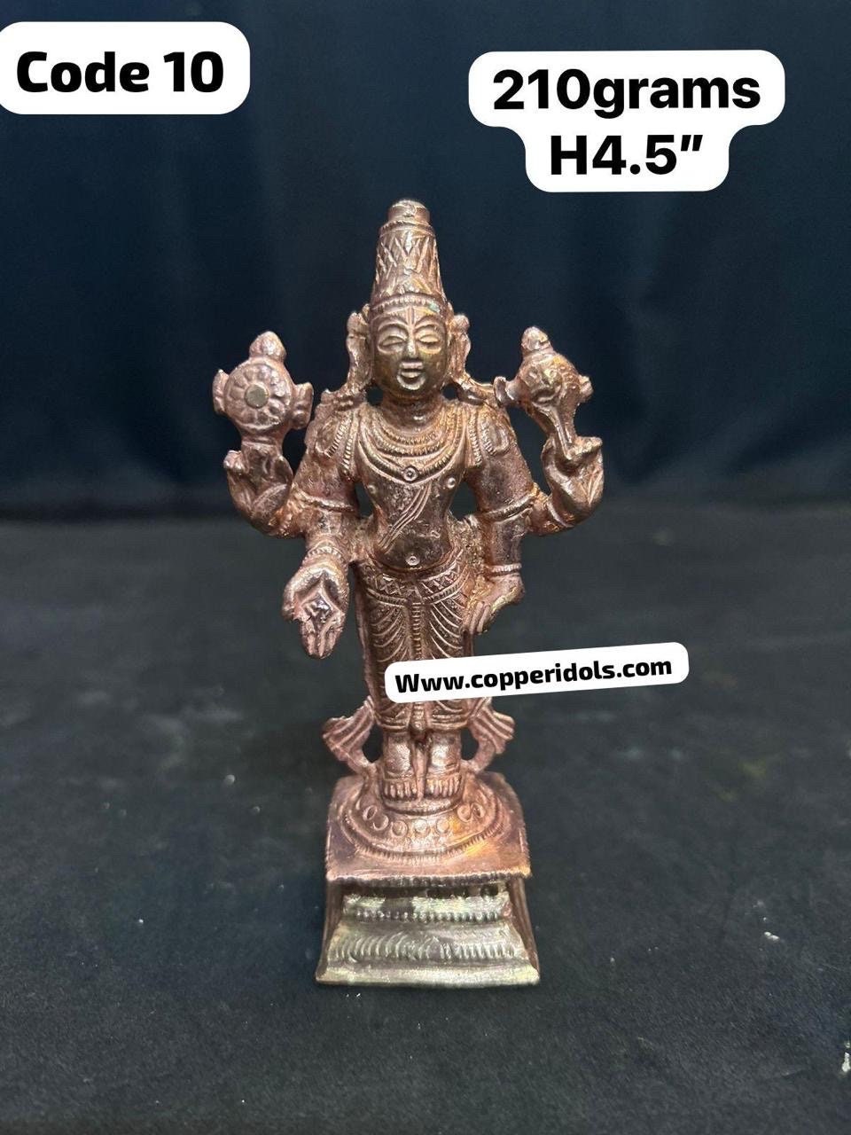 Copper casted Srinivasa idol