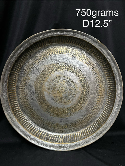 Vintage Brass made decor ornate plate pooja plate