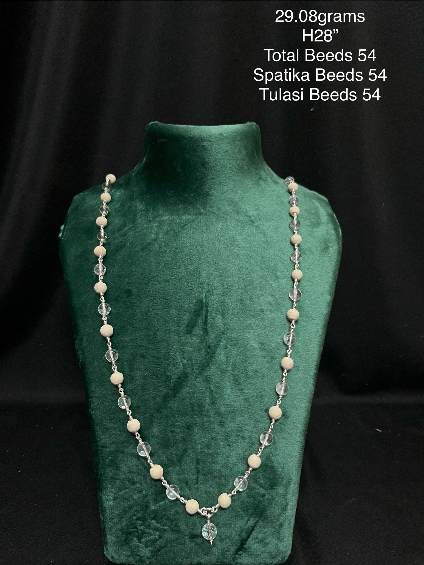 Silver made Tulsi Spatkika mala