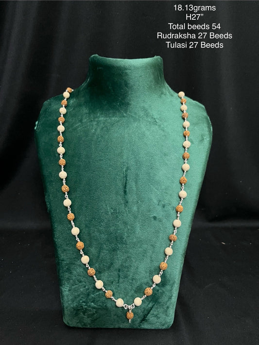 Silver made Rudrakshi Tulsi mala